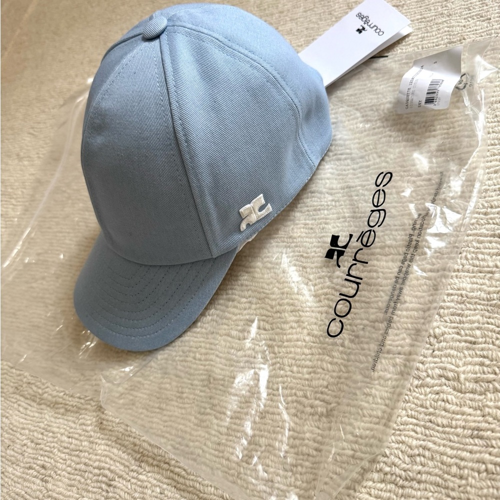 Courrèges Brand New Logo Signature Blue Cap